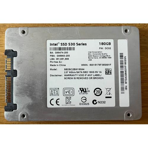 Disque SSD 2.5" - Intel 530 - 180 Go SSDSC2BW180A4