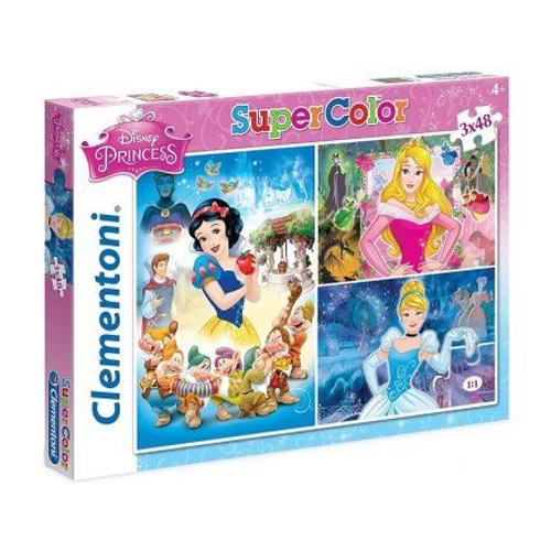 Set Avec 3 Puzzles De 48 Pieces Disney : Blanche Neige Cendrillon Et Belle Au Bois Dormant - Clementoni Puzzle Enfant