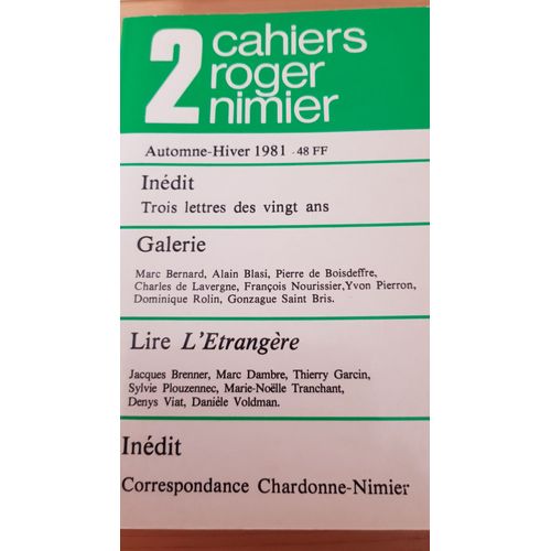 Cahiers Roger Nimier 2