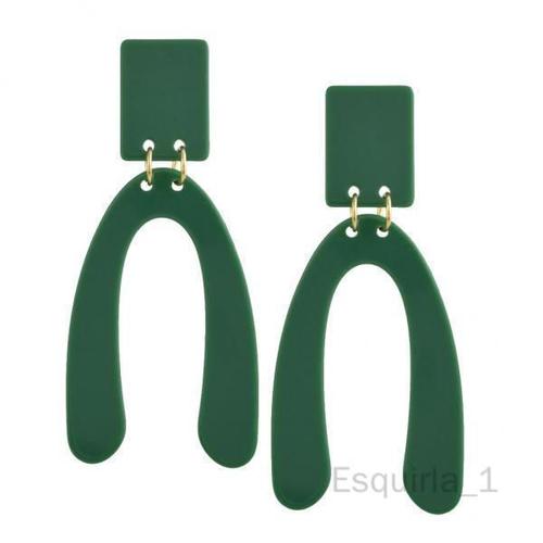 Esquirla 4xfashion ? Boucles D'oreilles Géométriques En Acrylique Pour Femmes, Bijoux De Déclaration, Vert