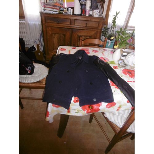 Blouson Homme Bleu Marine En Laine Et Polyester Taille L