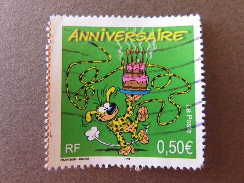 Timbre France Yt 3569 Timbre Pour Anniversaire Marsupilami Portant Un Gateau Andre Franquin Et Batem 03 Rakuten