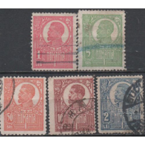Roumanie: Lot De 5 Timbres De La Même Série Émis En 1919 .