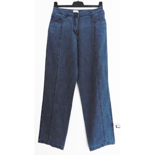 Pantalon Bleu Marine. Canda. Lyocell. Lin. Taille 38