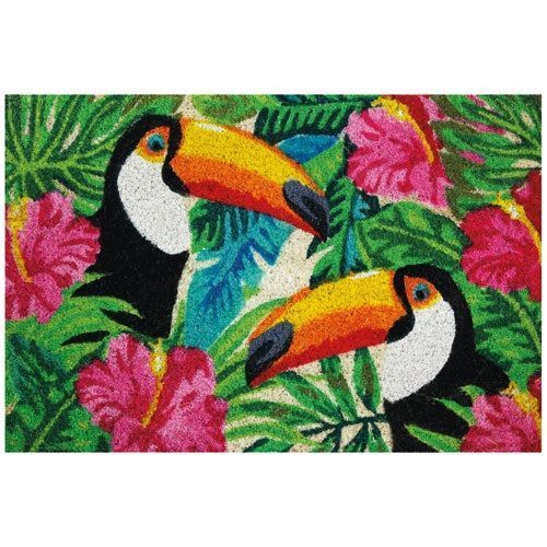 Tapis Coco Blanchi Toucans / Pvc 40x60 Cm