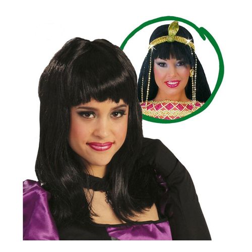 Perruque Cl?Opatre Noire Avec Frange (Taille Unique)