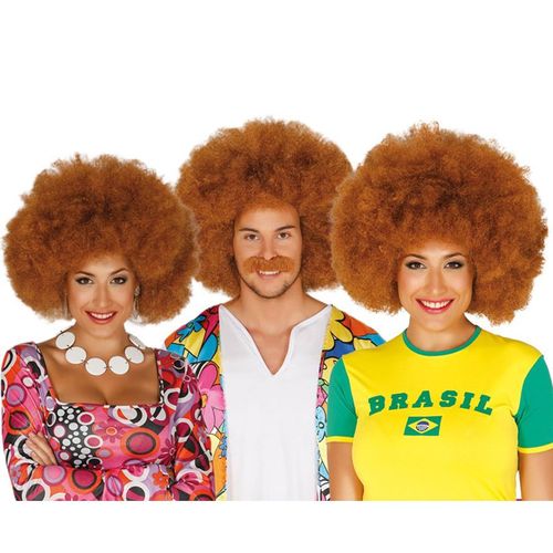 Perruque Afro Extra Grande Disco Châtaigne (Taille Unique Adulte)