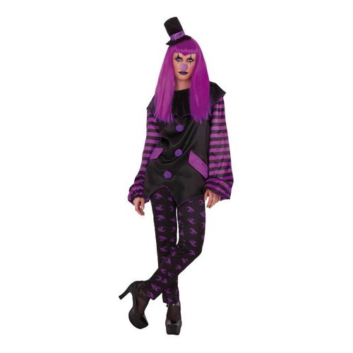 Déguisement De Clown Violette Et Noire Pour Femme (Taille M-L)
