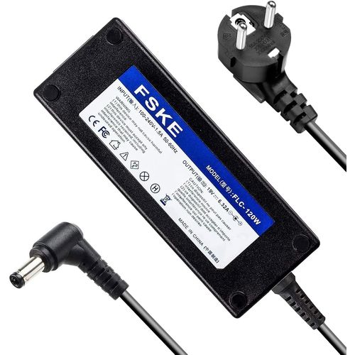 120W 19V 6.32A Adaptateur Alimentation du Cordon d'alimentation pour for Toshiba ASUS Lenovo MSI,Adapter Connecteur:5,5 x 2,5mm(Non Compatible avec 4.0 * 1.35mm)