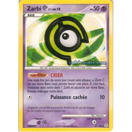 Carte Pokemon Française. Zarbi (C) 67/ 130 Diamant Et Perle