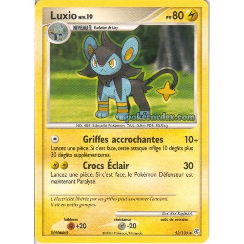 Carte Pokémon Francaise. Luxio 52/ 130 Diamant Et Perle
