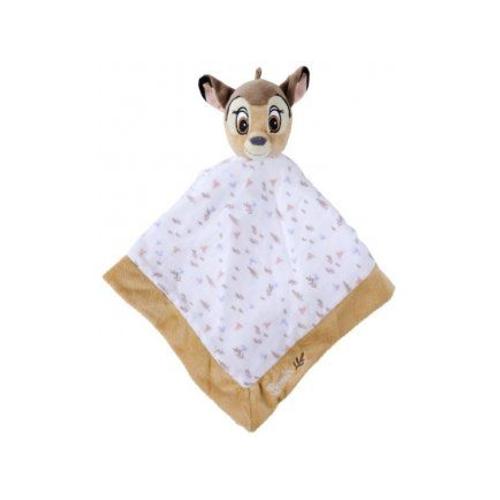 Faon Brun Bambi : Grand Doudou Plat Lange Brun Et Blanc 40 X 40 Cm - Set Peluche Disney + 1 Carte - Enfant Et Bebe - Naissance