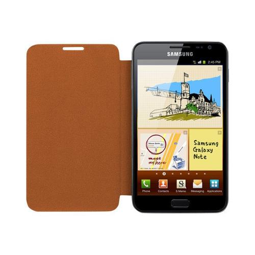 Samsung Efc-1e1coe - Coque De Protection Pour Téléphone Portable - Cuir Synthétique - Orange - Pour Galaxy Note