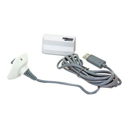 Kmd - Chargeur De Batteries + Adaptateur Secteur + Batterie - Nimh - Blanc - Pour Xbox 360, Xbox 360 S