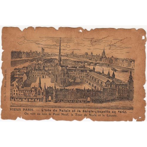 Cpa La France Pittoresque Et Monumentale - Vieux Paris - L'isle Du Palais Et La Sainte-Chapelle En 1640 - Timbrée, Oblitérée Et Avec Correspondance En 1905