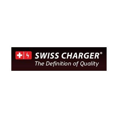 Swiss Charger Flip Case - Coque De Protection Pour Téléphone Portable - Cuir Véritable - Noir - Pour Samsung Galaxy Trend