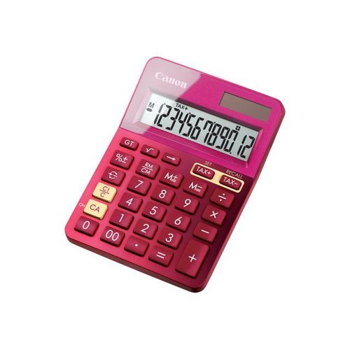 Canon LS-123K - Calculatrice de bureau - 12 chiffres - panneau solaire, pile - rose métallique