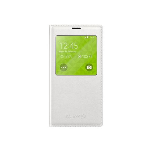 Samsung S View Ef-Cg900b - Étui À Rabat Pour Téléphone Portable - Blanc - Pour Galaxy S5, S5 Neo