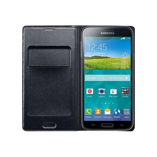 Samsung Flip Wallet Ef-Wg900 - Étui À Rabat Pour Téléphone Portable - Noir - Pour Galaxy S5, S5 Neo
