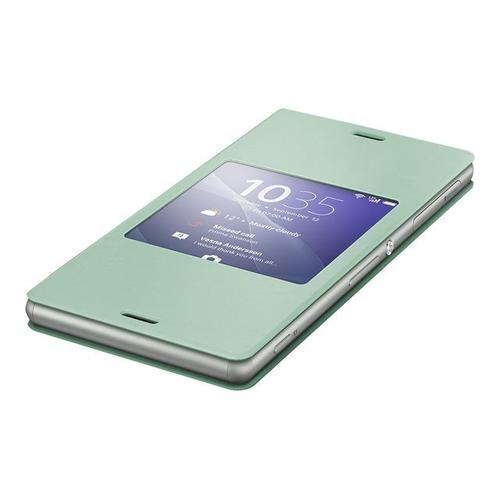 Sony Style Cover Window Scr24 - Étui À Rabat Pour Téléphone Portable - Turquoise - Pour Xperia Z3