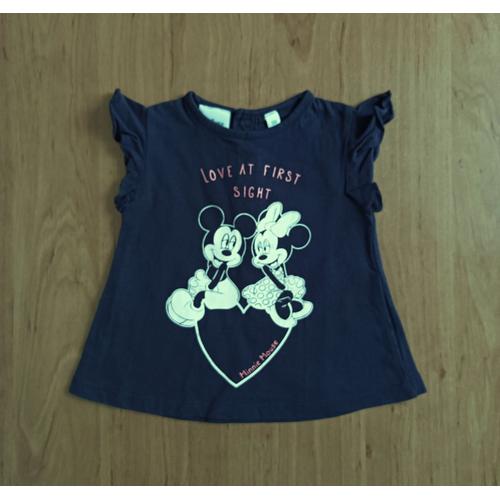 T Shirt Gris Anthracite Mickey Et Minnie. Disney Baby. Coton. Taille 6 Mois