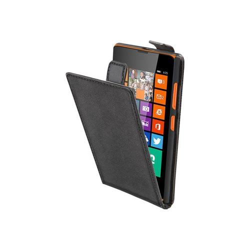Muvit Slim S - Étui À Rabat Pour Téléphone Portable - Polyuréthanne Thermoplastique (Tpu) - Noir Uni - Pour Nokia Lumia 630, 635