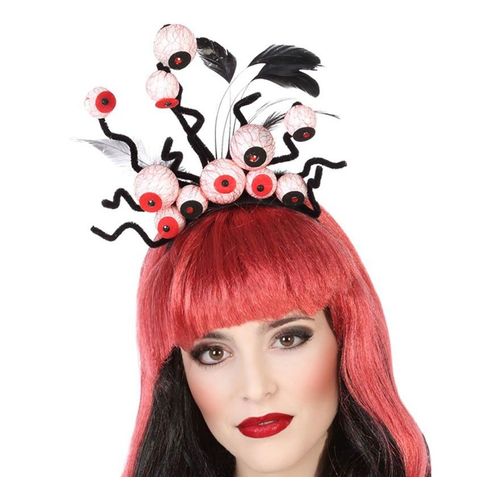 Diadème De Halloween Avec Des Yeux Et Plumes (Taille Unique Femme)