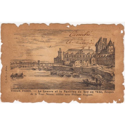 Collection Historique De La France - Vieux Paris - Le Louvre Et Le Pavillon Du Roy En 1650 - Timbrée, Oblitérée Et Correspondance En 1905