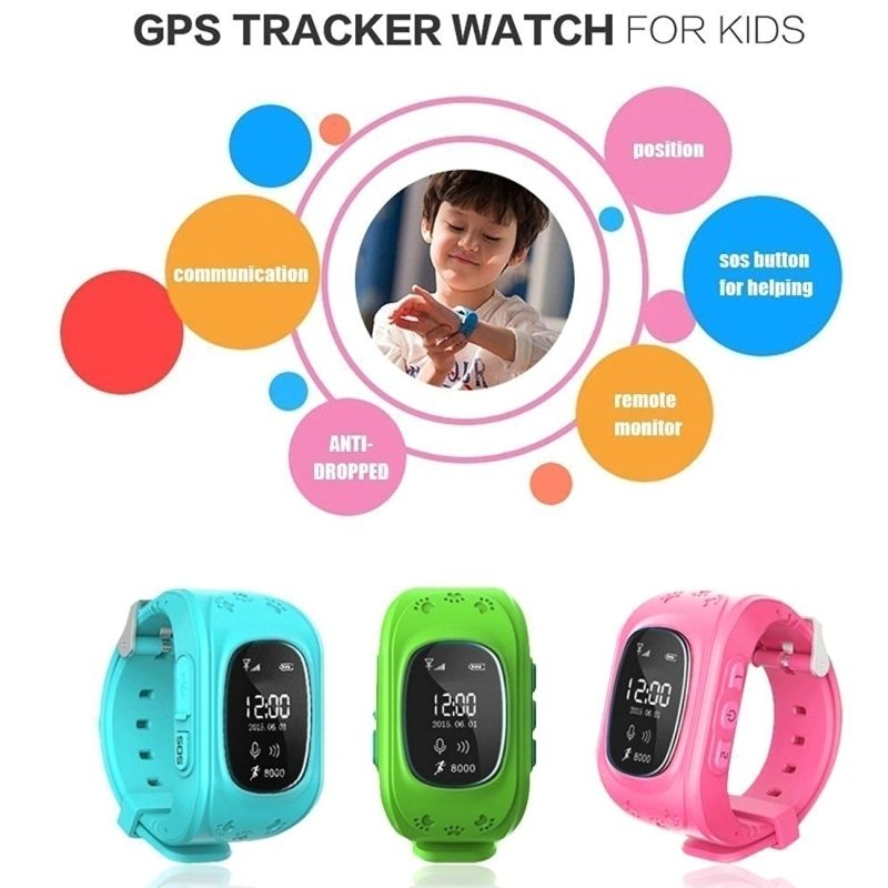 Traceur GPS Enfant Android iPhone LBS Surveillance Podomètre Rose