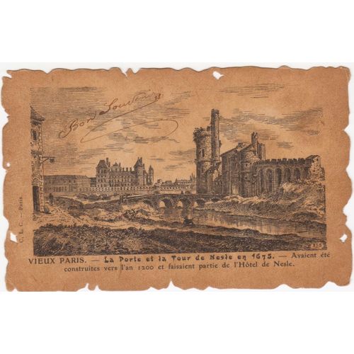 Collection Historique De La France - Vieux Paris - La Porte Et La Tour De Nesle En 1675 - Timbrée, Oblitérée Et Correspondance En 1905