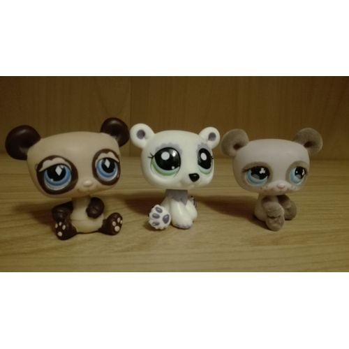 Lot De Petshops Ours Et Pandas + Accessoires (Lot 8)