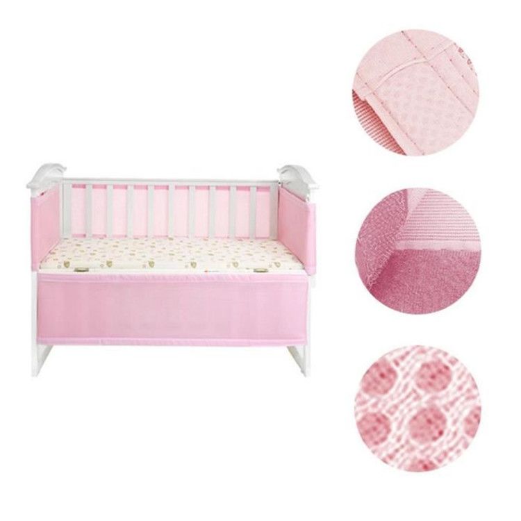 Doublure De Berceau Pour Bebe Tour De Lit Securite Respirante Rose Rakuten