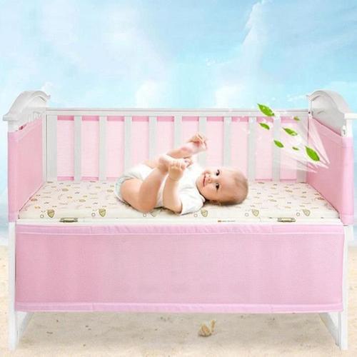 Doublure De Berceau Pour Bebe Tour De Lit Securite Respirante Rose Rakuten