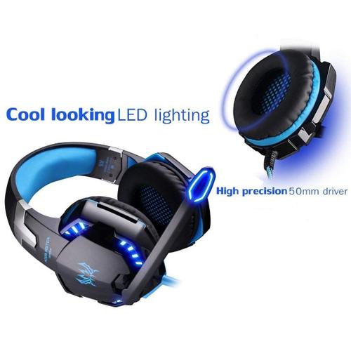 Eleyooner Casque Gamer Micro Filaire Basse Stéréo Micro Casque PC