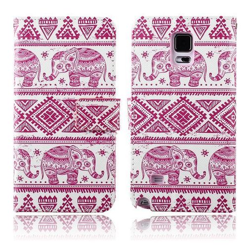 Etui Folio A Rabat Samsung Galaxy Note 4 Elephant Rose Eco-Cuir (Pu)