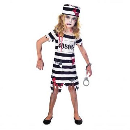 Children's Costume Zombie Convict Girl 11 - 12 Years