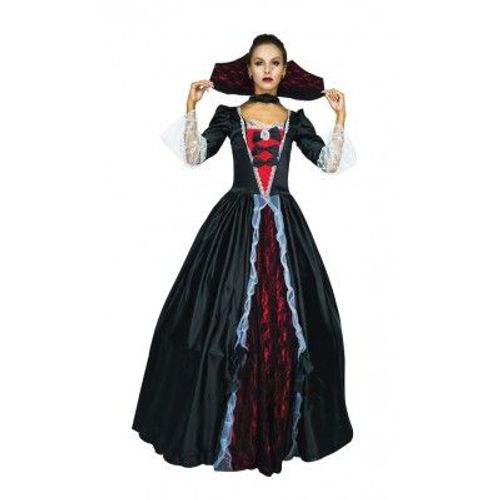 P'tit Clown Re44068 - Déguisement Vampiresse Robe Avec Col, Taille Adulte