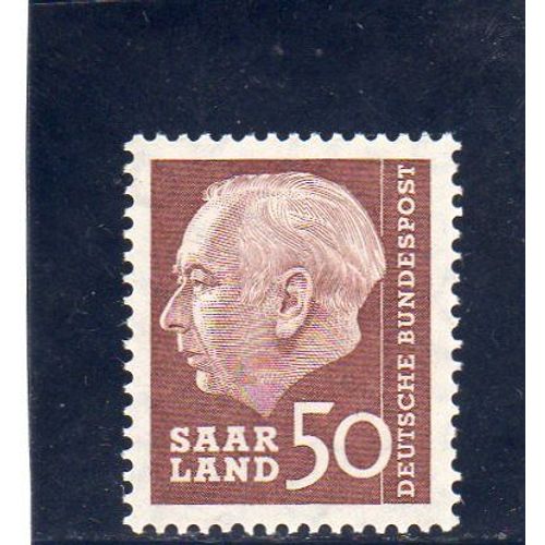Timbre-Poste De Sarre (Président Heuss)