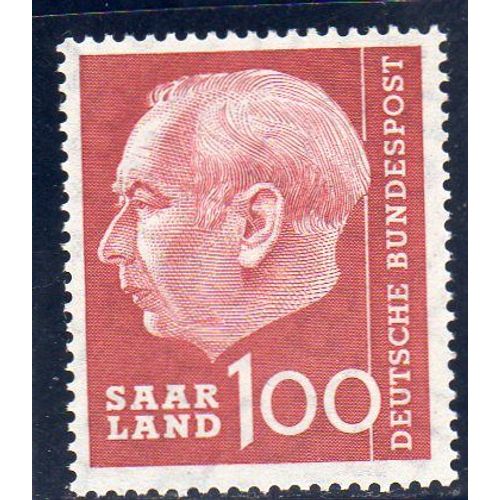 Timbre-Poste De Sarre (Président Heuss)