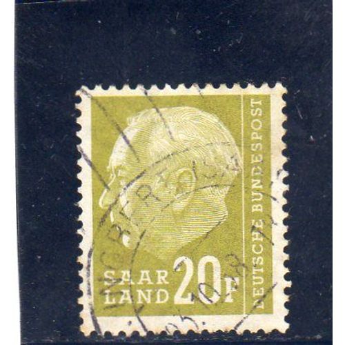 Timbre-Poste De Sarre (Président Heuss)