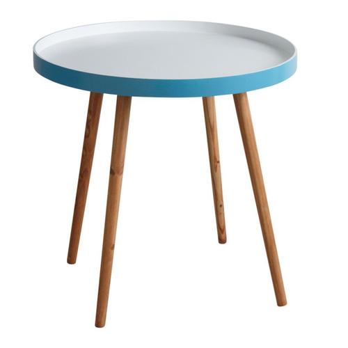 Table D'appoint En Bois Et Mdf Laqué Bleu