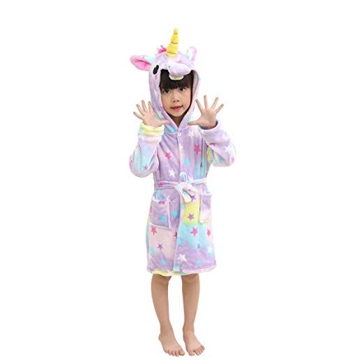 Cadeaux de Licorne pour Filles Galaxie Rose, 2 Ans Msrlassn Doux Licorne Peignoir /à Capuche V/êtements de Nuit