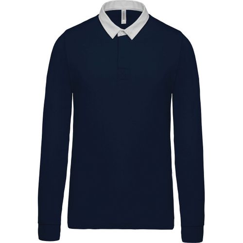 Polo Rugby Enfant Mixte - K214 - Bleu Marine Et Blanc