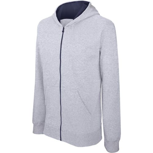 Gilet Sweat Zipp? ? Capuche Enfant - K486 - Gris Et Bleu Marine