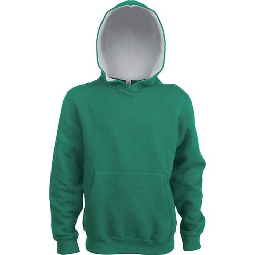 Sweat ? Capuche Enfant - K453 - Vert Et Blanc