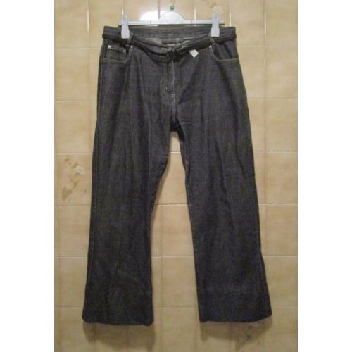 Jean Noir, D'un Noir Pas Trop Foncé, Taille 46 Large Ou 48 Ou 46/48, Avec Poches, Ceinture. Envoi En Mondial Relay Ou So Collissimo