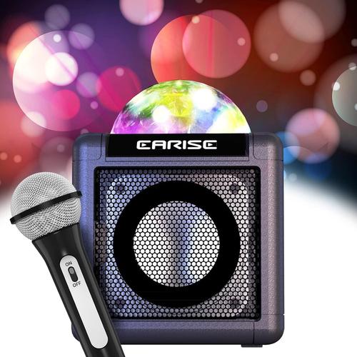 T12 Microphone Bluetooth Karaoké pour Enfants, Enceinte Bluetooth Portable Machine à Karaoke avec Lumières LED de Danse pour Filles garçons de 3 Ans et Plus