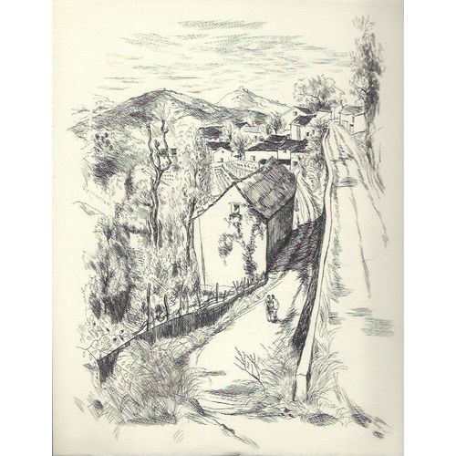 Reproduction De Gravure D'un Village