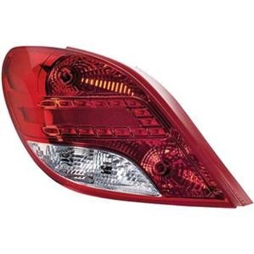 Feu Arrière Gauche Pour Peugeot 207+, 2012-2014, À Led, (Rouge/Blanc), Neuf