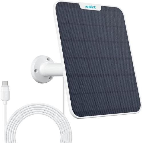 6W Panneau Solaire Blanc + Câble de 4m pour Camera Surveillance Exterieure sans fil sur Batterie, Argus 2E, Argus 3 Pro, Argus Eco, Argus PT, Go Plus, Go PT Plus, Duo 2, Duo 2 LTE